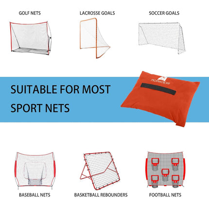 MOPHOEXII Sports Net Sandbags,All Sport Sandbags for Baseball Nets, Soccer Goals, Golf Nets, Football Nets, Hockey Nets,Weighted Anchor Bags-Orange 8 Pack