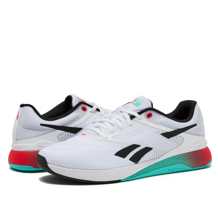 Reebok Nano X5 Mens Shoes, Cross Training and Light Running Sneakers for Men, Footwear White/Black/Energy Red, 5.5 Women/4 Men