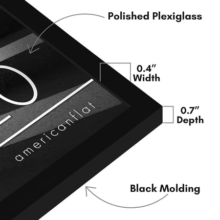 Americanflat 10x20 Picture Frame with Polished Plexiglass - Streamline Collection - Thin Border Picture Frame for Wall Display - Hanging Hardware Included - Black