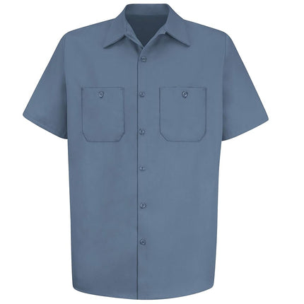 Red Kap Mens Short Sleeve Wrinkle-Resistant Cotton Work Shirt Postman Blue Small