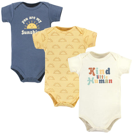 Hudson Baby Baby Cotton Bodysuits, Kind Human, 9-1
