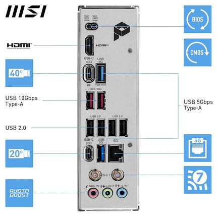 Placa base MSI PRO X870-P WIFI, ATX - Compatible con procesadores AMD Ryzen 9000/8000 / 7000, VRM AM5-60A SPS, DDR5 Memory Boost 8200+MT/s (OC), PCIe 5.0 x16 y 4.0 x16, M.2 Gen5, Wi-Fi 7, LAN de 5G