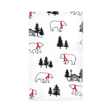 Bavoirs en flanelle de coton unisexe Hudson Baby, Ours à carreaux de buffle, Taille unique