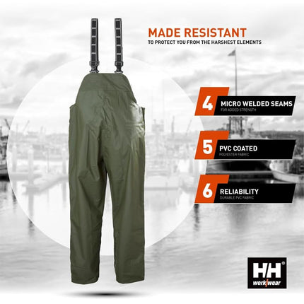Peto de trabajo Helly Hansen para hombre Mandal – Peto de lluvia impermeable de alta resistencia para el trabajo
