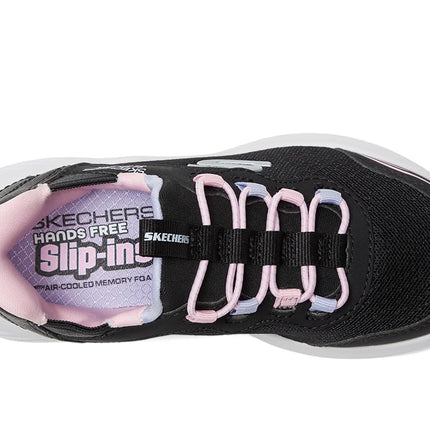 Skechers Girls' Bounder Simple Cute Trainer, Black/White, 4 UK Toddler