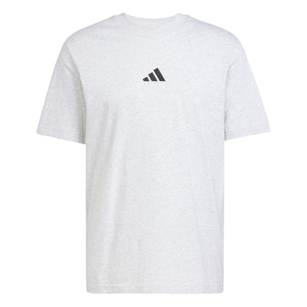 adidas Men's Essentials Small Logo Sportswear T-Shirt, Light Grey Heather/Black, XX-S