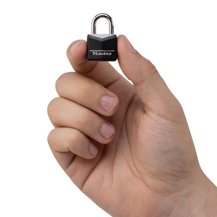 Master Lock 121T Padlock, Covered Aluminum Lock, Black, 2 Count (Pack of 1)