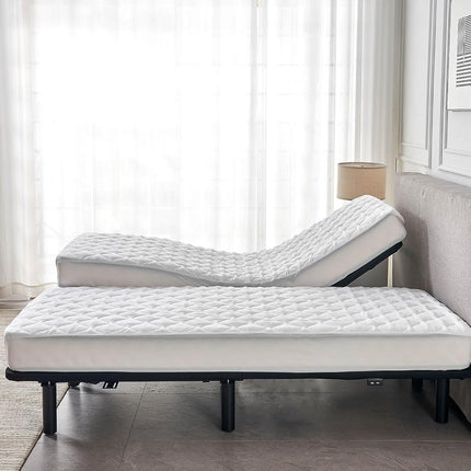 Kingnex Waterproof Split Cal King Mattress Protector Pad for Adjustable Bed