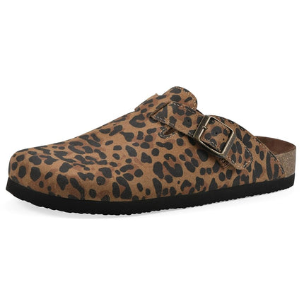 White Mountain Women's Bari Clog, Brown Leopard Su