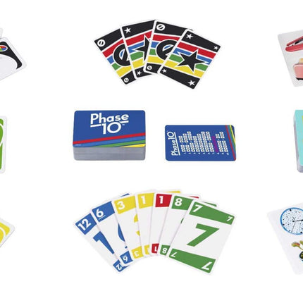 UNO, Phase 10 y Pic Flip Bundle Tin, 3 juegos de cartas Mattel para jugadores de 7 años en adelante, lata de almacenamiento decorativa, regalo para niños, familia y noche de juegos para adultos de 7 años en adelante