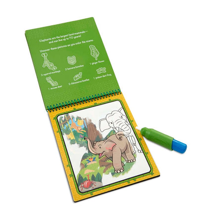 Melissa & Doug Water WOW! Carnet de coloriage magique de la jungle avec stylo à eau | Livre de coloriage pour enfants de 3, 4, 5, 6, 7 ans | Jouets de voyage pour tout-petits en avion Activités pour enfants - Certifié FSC