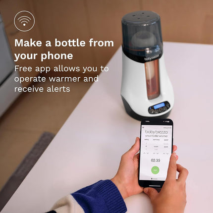 Baby Brezza Smart Baby Bottle Warmer, Breastmilk Warmer + Defroster – Free App - Only Brand with Different Temperatures for Breastmilk + Formula - Universal Fit for All Bottles + Milk Bags, Charcoal