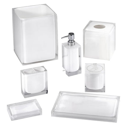IZOD - Tumbler, Resin Multipurpose Countertop Accessories, Dorm Room Essentials, Modern Home Decor (Marina Collection, White)