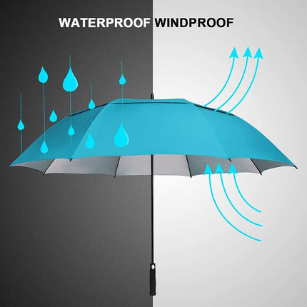 G4Free 54/62/68 Inch Extra Large Windproof Golf Umbrella UV Protection Automatic Open Double Canopy Vented Sun Rain Umbrella Oversize Stick Umbrellas