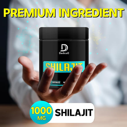1000Mg Shilajit Capsules - 180 Counts - Shilajit Supplement - Contains Natural Fulvic, Humic Acid & 85 Others