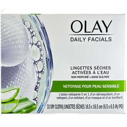 OLAY Daily Gentle Clean 4-in-1 Water Activated Cloths, 33 Ea (Pack of 3)