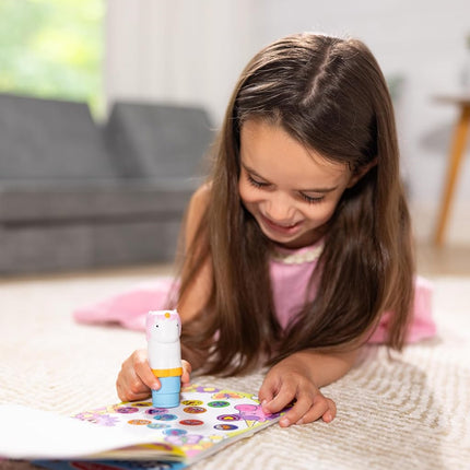 Melissa & Doug Sticker Wow Stamper & Activity Pad - Unicorn | Book for Children, Travel Toys for Kids | Age 3+ - FSC Certified