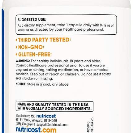 Nutricost Vitamin B6 (Pyridoxine HCl) 25mg, 240 Capsules - Non-GMO, Gluten Free and Vegetarian Friendly