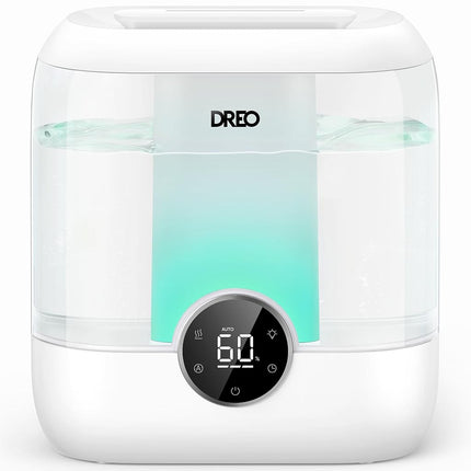 DREO 6L Humidifiers for Bedroom, Quiet Supersized Cool Mist Ultrasonic Humidifier with Diffuser, 60 Hour Runtime for Home, Nursery, Plant, White