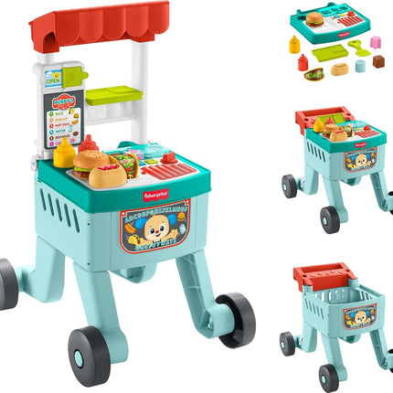 Fisher-Price Baby Push Toy 4-in-1 Snack Cart Walke