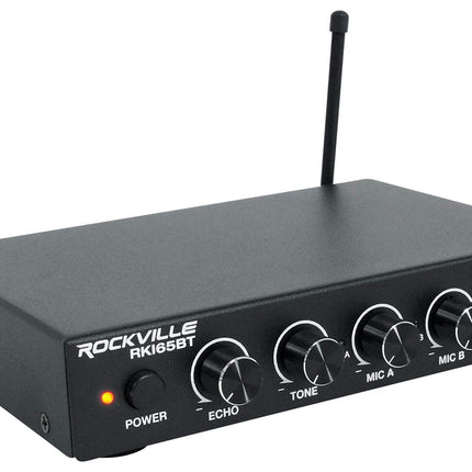 Rockville RKI65BT Interface Microphones Karaoké Sans Fil Double UHF+Bluetooth, Noir