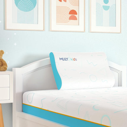 MLILY Memory Foam Kids Pillows Adjustable Cooling Bed Pillow Neck Pillows for Sleeping Sandwich Pillow CertiPUR-US, Suitable for Kids Boy Girl - Perfect for Bed Set, Travel