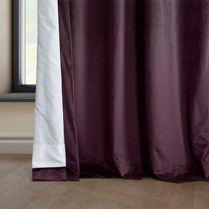HPD Half Price Drapes Heritage Plush Velvet Curtains 84 Inches Long Room Darkening Curtains for Bedroom & Living Room 50W x 84L, (1 Panel), Winter Plum