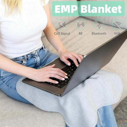 EMIKITS Faraday Blanket for Protection While Using Your Laptop and Phone, Cotton with Faraday Diamond Lattice Fabric Mat Grey 21" x 18"