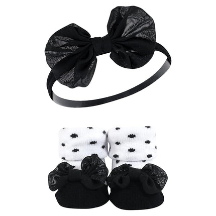 Coffret cadeau bandeau et chaussettes Hudson Baby pour bébé fille, couleurs classiques neutres, taille unique