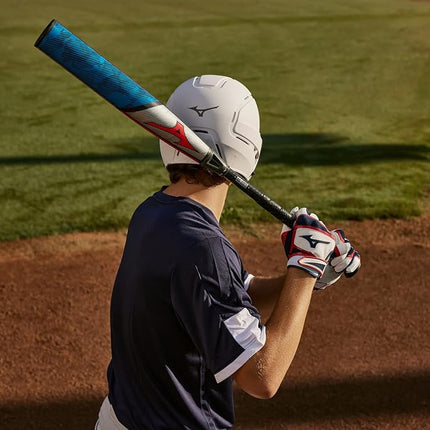 Mizuno B-303 Adult Baseball Batting Glove, Navy-Red, Small