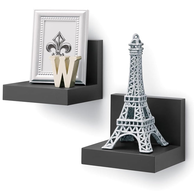 Command Display Ledges, Holds up to 2 lb, Slate, 2 Ledges with 8 Medium Command Strips, Damage Free Hanging Floating Shelf with Adhesive Strips, Personalize Living Room, Bedroom, Kids Room or Office