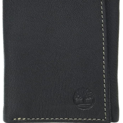 Timberland Men's Leather RFID Blocking Trifold Wallet Travel Accessory-Tri-Fold, Black, One Size