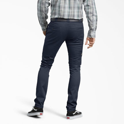 Dickies Pantalones de trabajo ajustados para hombre, azul marino oscuro, 28W x 30L