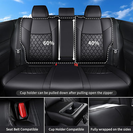Huidasource Fundas para Asientos de Coche RAV4, Juego Completo a Medida, Cojines Delanteros y Traseros Impermeables para Toyota Rav4 XLE LE XLE Premium Limited 2019-2024 (No para Hybrid/Adventure/TRD Off-Road/Prime, Negro)