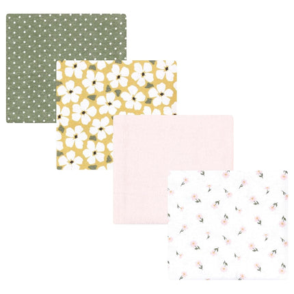 Hudson Baby Couvertures en flanelle de coton pour bébé unisexe, motif floral sauge, taille unique