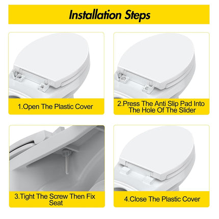 Round Toilet Seat Cover – PP Quick Release Flat Toilet Seat, White Easy-Remove Design for Simple Cleaning & Everyday Comfort