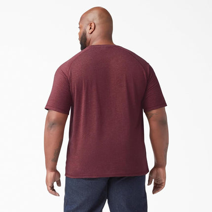 Camiseta de manga corta Dickies para hombre, con rendimiento de enfriamiento, color borgoña jaspeado, 3X-Grande para personas altas
