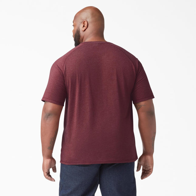 Dickies Men's Cooling Short Sleeve Pocket T-Shirt, Burgundy Heather, 4X-Large Tall
