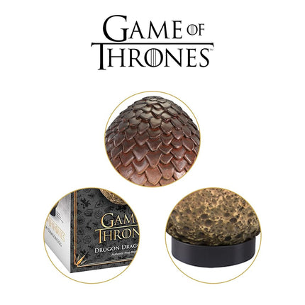Game of Thrones - Drogon Egg Replica - Hand Painted Resin Collectible - Display Stand Included - The Noble Collection