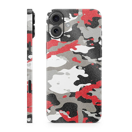 Glossy Glitter Phone Skin Compatible with Apple iPhone 16 Plus - Red Camo - Premium 3M Vinyl Protective Wrap Decal Cover - Easy to Apply | Crafted in The USA by MightySkins