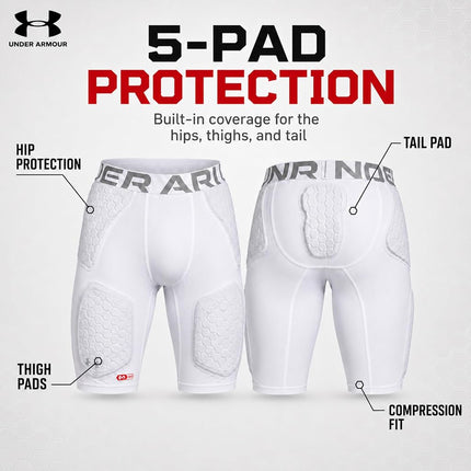 Under Armour Unisex's Gameday Football Pant, White, 3XL