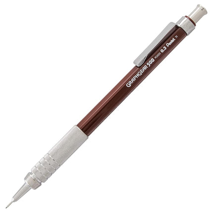 Pentel GraphGear 500 Mechanical Drafting Pencil, (0.3mm), Extra Fine Line, Brown Barrel, Pack of 4 (PG523BP4E)