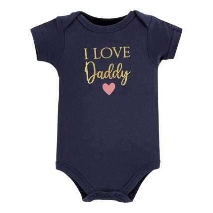 Lot de 3 bodys en coton Hudson Baby unisexe, pour fille, coloris rose marine, 12-18 mois