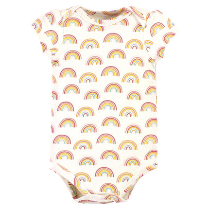 Hudson Baby Baby Cotton Bodysuits, Sunshine Rainbows, Newborn