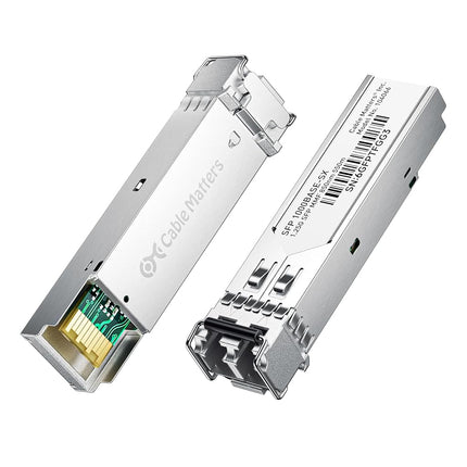 Cable Matters 2-Pack 1000BASE-SX SFP to LC Multi Mode 1G Fiber Transceiver Modular for Cisco, Ubiquiti, TP-Link, Huawei, Mikrotik, Netgear, and Supermicro Equipment