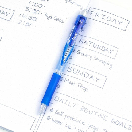 Portaminas Pentel e-sharp, 0.7mm, detalles azules, caja de 12 (AZ127C)