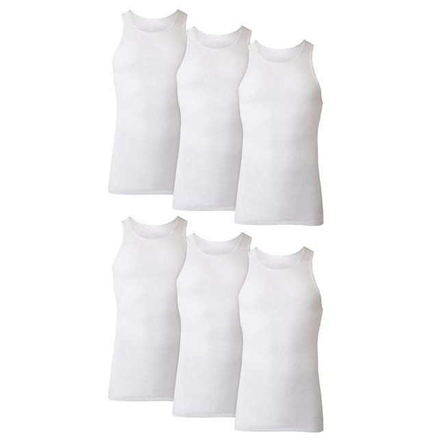 Hanes Men's 43935516253 Shirt, 6 Pack - White, S UK