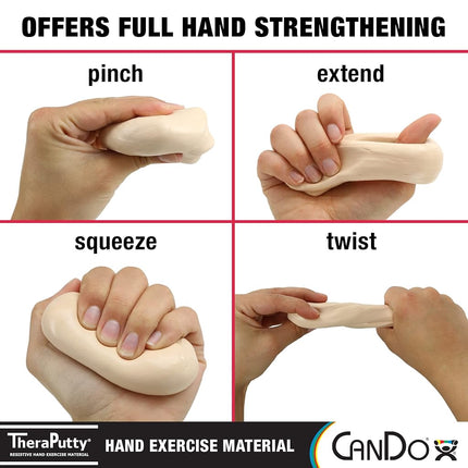 CanDo TheraPutty Standard Hand Exercise Putty For Rehabilitation, Exercises, Hand Therapy, Occupational Therapy, Hand Strengthening, Improve Motor Skills, Stress Relief 3 oz Tan XX-Soft