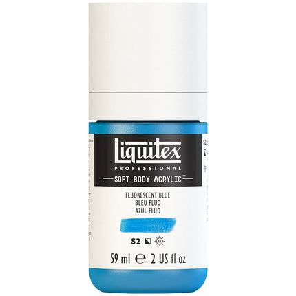 Liquitex Professional Soft Body Acrylic Paint 2-oz bottle, Fluorescent Blue