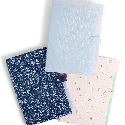 U Brands Fashion Expanding File Folder, Poly 5-Pocket Folder, Elevated Patterns, 3 Pack (3450U01-12)